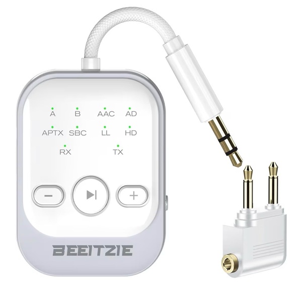 Bluetooth 5.4 wireless audio Transmitter& Receiver, 2-in-1 for TV/PC/Airplane, - Picture 3 of 11